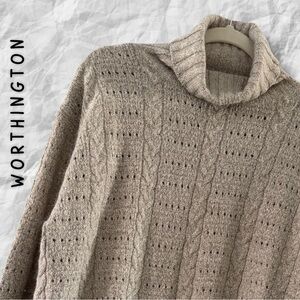 {Worthington} Tunic Turtleneck Sweater